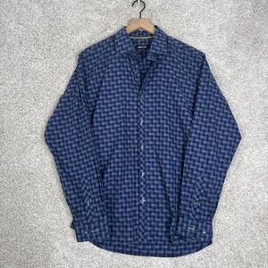 Jared Lang Men's Size Large Button Down Shirt‎ Blue Cotton